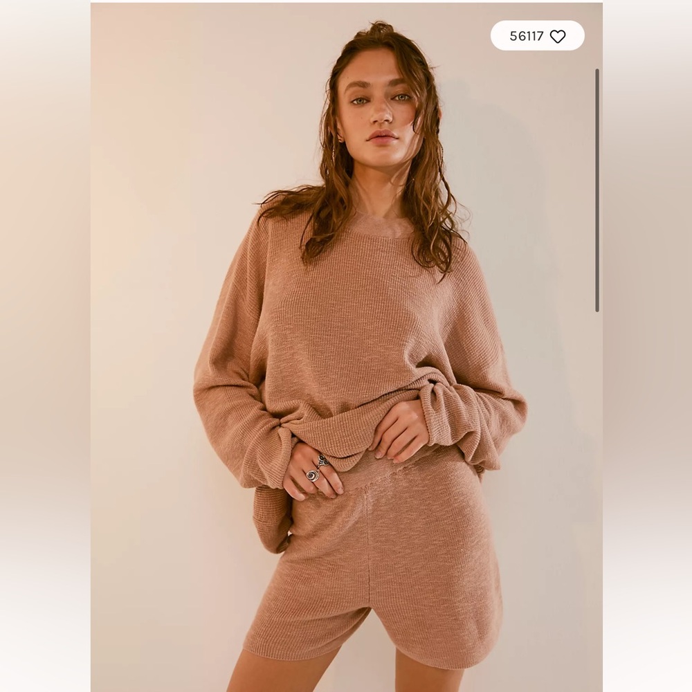 Free People Tan Knit Sweater Top